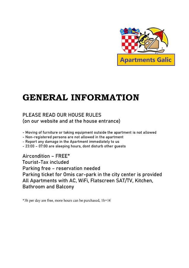 Apartments Galic Оміш Екстер'єр фото